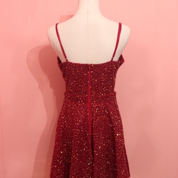 Privy Red Sequin Fit & Flare Dress - Picture 5 of 7